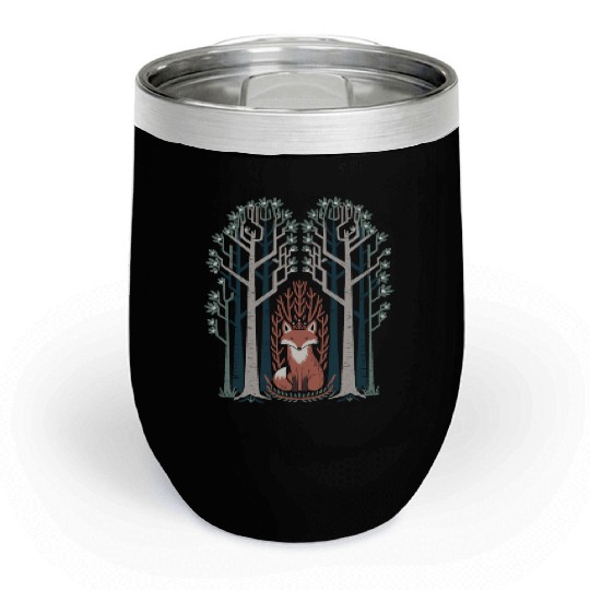 Cottagecore Fox in enchanting Forest Chill Wine Tumblers