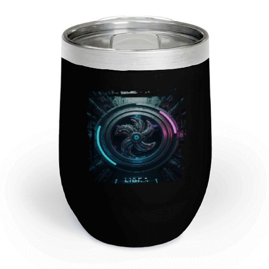 Zodiac sign Libra in cyberpunk era Future Chill Wine Tumblers