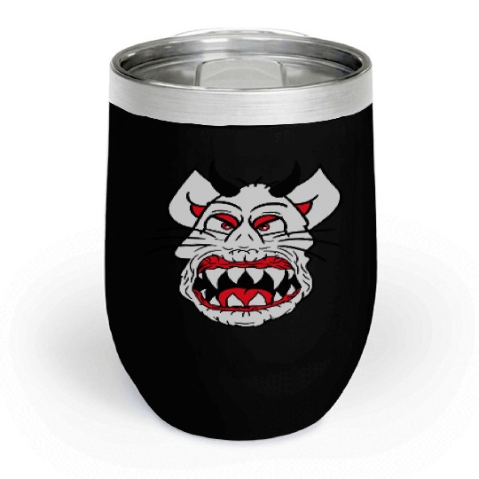 Demon Monster Cat Halloween Fun Horror Devil Horns Chill Wine Tumblers