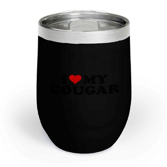 I Love Cougars Cougar Humor Valentine's Day 3WH1 Chill Wine Tumblers