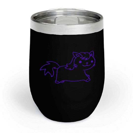 Little Pony Cat Face Little Small Horse Riding Fun Chill Wine Tumblers