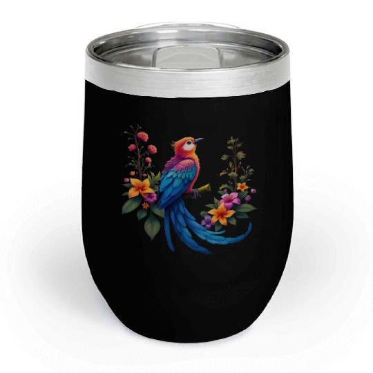 Fantastical Bird Of Paradise Painting Chill Wine Tumblers