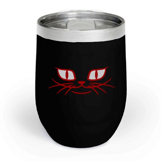 Creepy Cat Eayes Looks Happy Happy Smiling Evil Chill Wine Tumblers