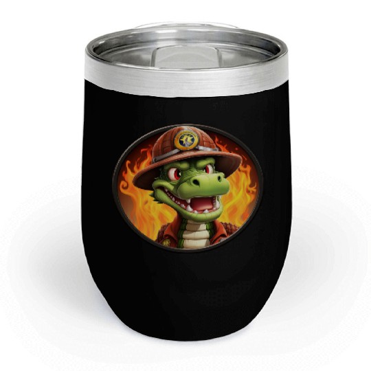 Crocodile Firefighter Chill Wine Tumblers