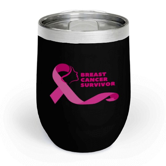 Breast cancer survivor Chill Wine Tumblers