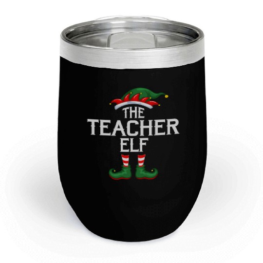 The Teacher Elf Christmas Chill Wine Tumblers