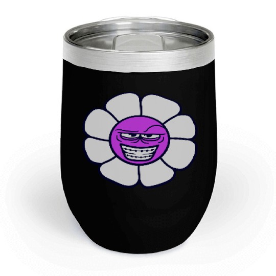 Bad Evil Smile Flower Funny Horror Halloween Face Chill Wine Tumblers