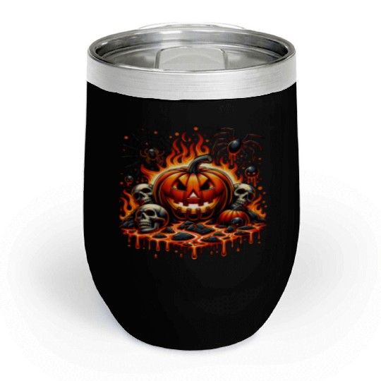 happy halloween Chill Wine Tumblers