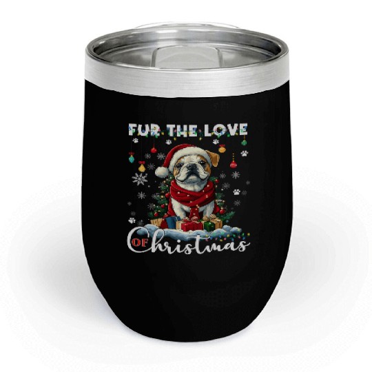 French Bulldog Christmas Tree Decoration Dog Lover Chill Wine Tumblers