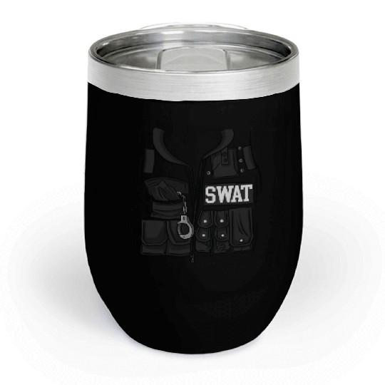 SWAT Costume Funny Halloween Costume SWAT Chill Wine Tumblers