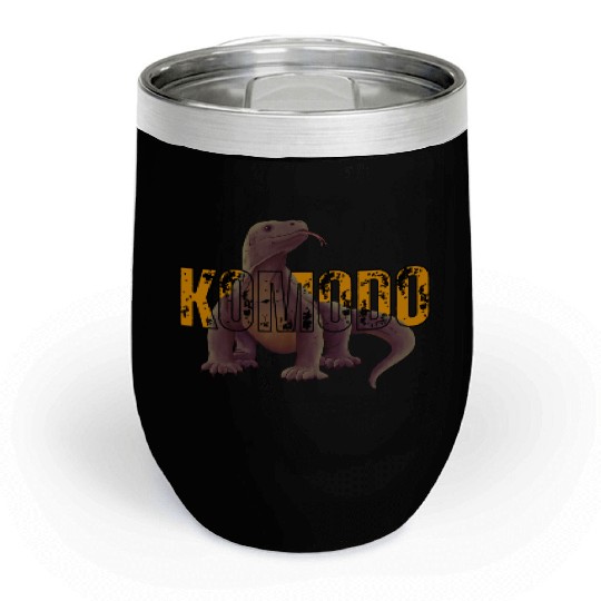 Komodo Dragon Art From Indonesia Chill Wine Tumblers