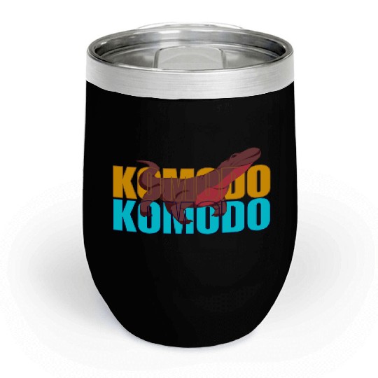 Fierce Komodo Dragon Chill Wine Tumblers