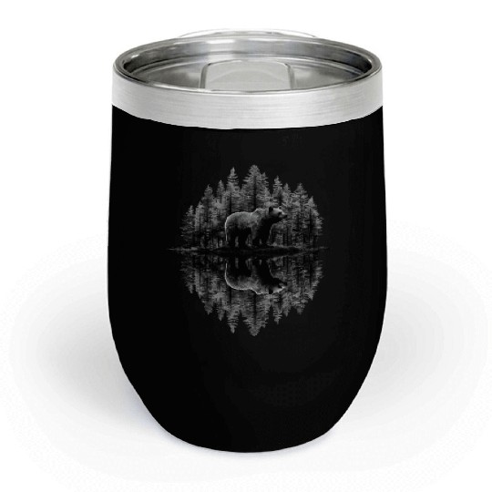 Bear Forest Reflection Chill Wine Tumblers