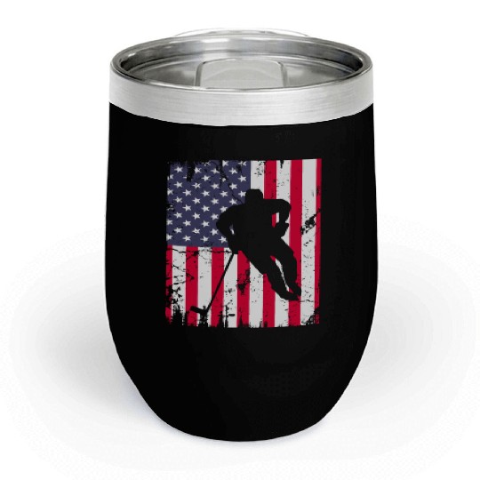 Cute idea American flag hokey lover Chill Wine Tumblers