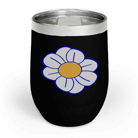 Beautiful White Daisies Flowers Spring Summer Fun Chill Wine Tumblers