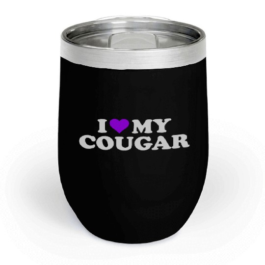 I Love Cougars Cougar Humor Valentine's Day 3BK4 Chill Wine Tumblers