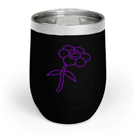 Sweet Flower Spring Summer Nature Funny Cute Face Chill Wine Tumblers