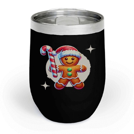 Gingerbread Man Christmas Cheer Chill Wine Tumblers