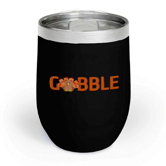 GOBBLE TURKEY PODIATRIST FUNNY THANKSGIVING Chill Wine Tumblers