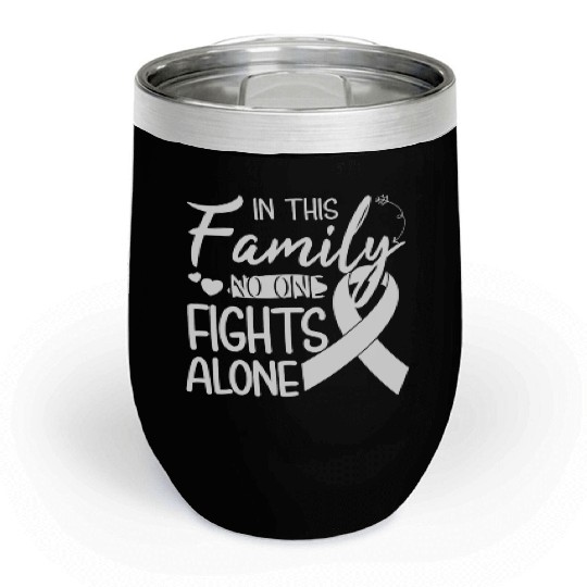 No one fights alone Lung Cancer Awareness Month Chill Wine Tumblers