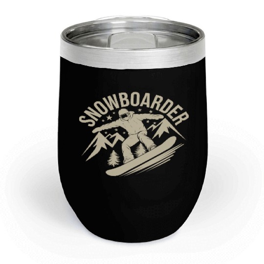 Snowboard Snowboarder Snowboarding Winter Sports Chill Wine Tumblers