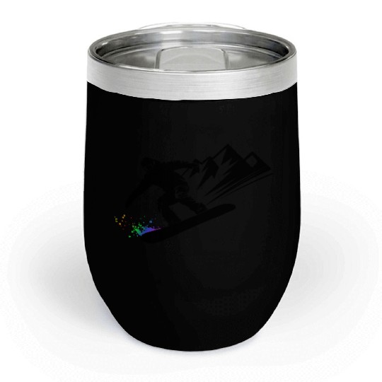 Snowboard Snowboarder Snowboarding Winter Sports Chill Wine Tumblers