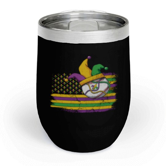 American Flag Beads Festival Parade Mardi Gras Chill Wine Tumblers