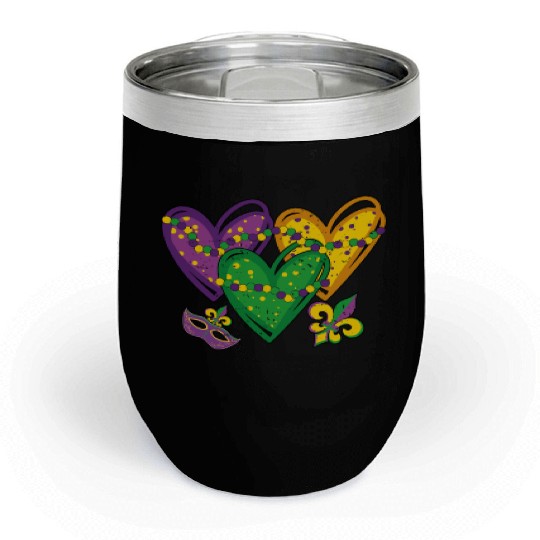 Heart Festival Parade Mardi Gras Chill Wine Tumblers