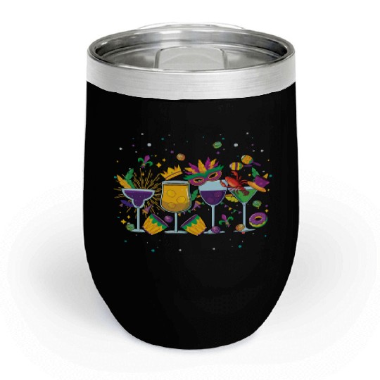 Mardi Gras Drinks Festival Parade Mardi Gras Chill Wine Tumblers