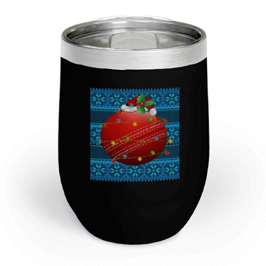 Cricket Ball Christmas Lights Chill Wine Tumblers