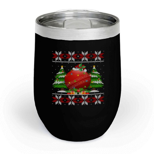 Cricket Ball Christmas Chill Wine Tumblers