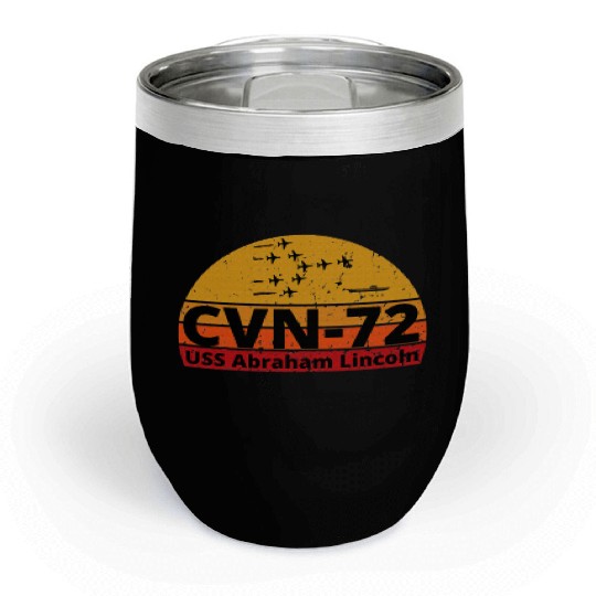 US Aircraft Carrier CVN 72 USS Abraham Lincoln Chill Wine Tumblers
