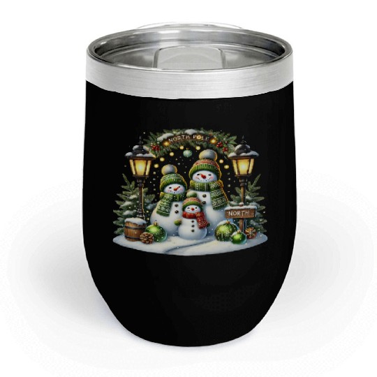 Snowman Christmas, Merry Christmas Chill Wine Tumblers