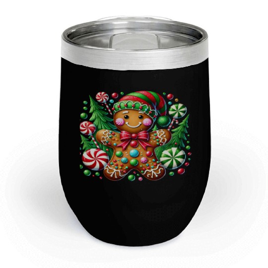 Gingerbread Christmas, Merry Christmas Chill Wine Tumblers