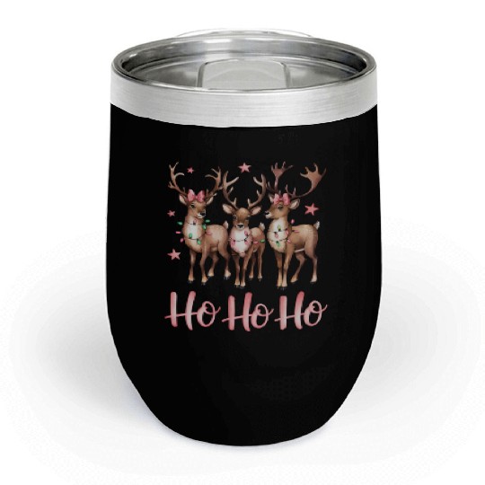 Ho Ho Ho Deer, Merry Christmas Chill Wine Tumblers