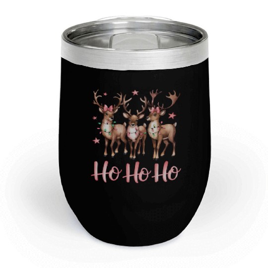 Ho Ho Ho Deer, Merry Christmas Chill Wine Tumblers