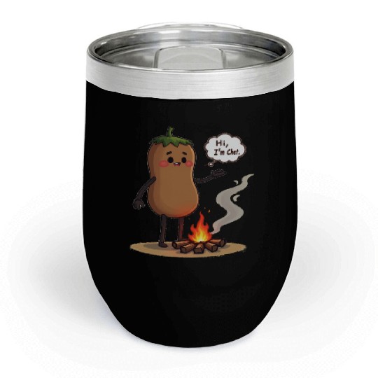 Chestnuts Roasting Christmas Cartoon Chill Wine Tumblers