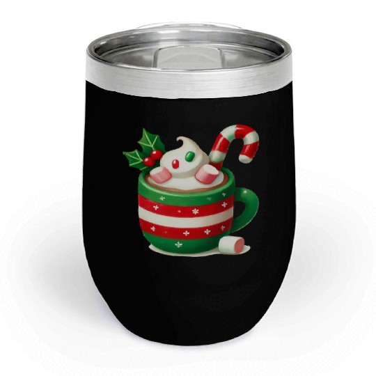 Cream Christmas, Christmas Retro Chill Wine Tumblers