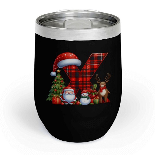 Merry Christmas, Christmas Retro Chill Wine Tumblers