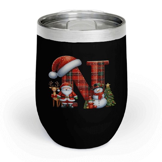 Merry Christmas, Christmas Retro Chill Wine Tumblers