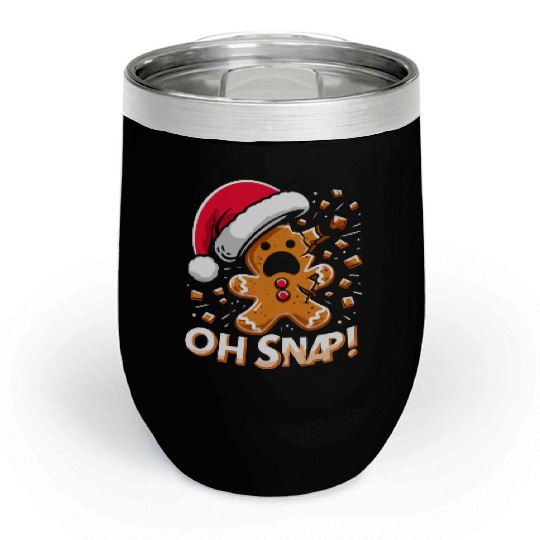 Gingerbread Oh Snap Funny Christmas Chill Wine Tumblers