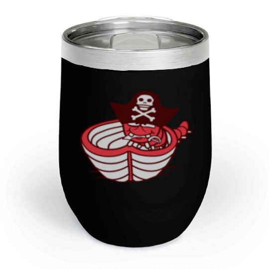 Funny Worm Caterpillar Pirate Sweet Paddle Rowing Chill Wine Tumblers