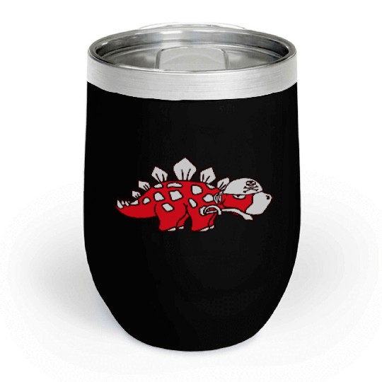 Stegosaurus Dinosaur Sabre Pirate Captain Dino Fun Chill Wine Tumblers