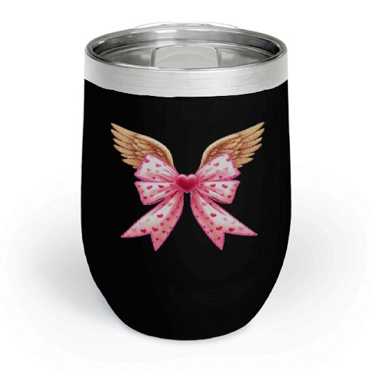 Cupid Bow, Valentine Retro Chill Wine Tumblers