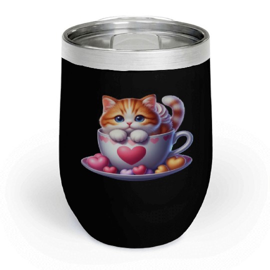 Valentine Retro, Happy Valentines Day Chill Wine Tumblers