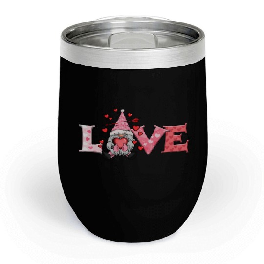 Gnomes Valentines, Valentine Retro Chill Wine Tumblers