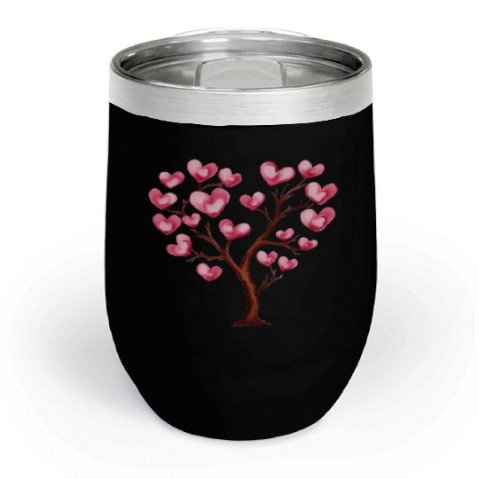 Heart Tree, Valentines Day Chill Wine Tumblers