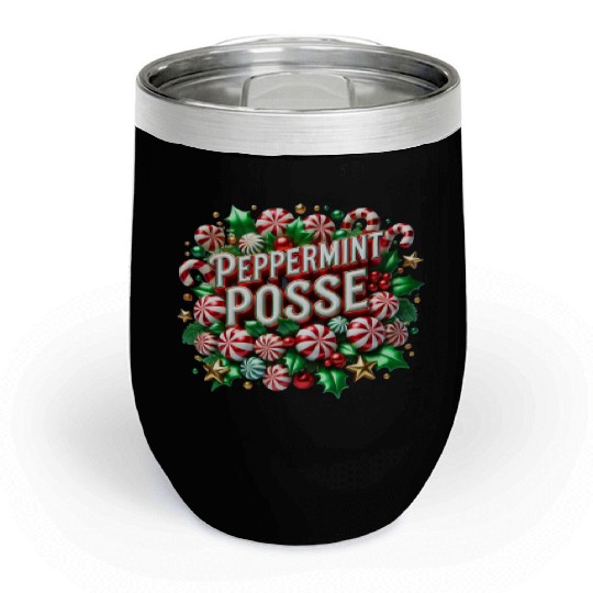 Peppermint Posse Chill Wine Tumblers