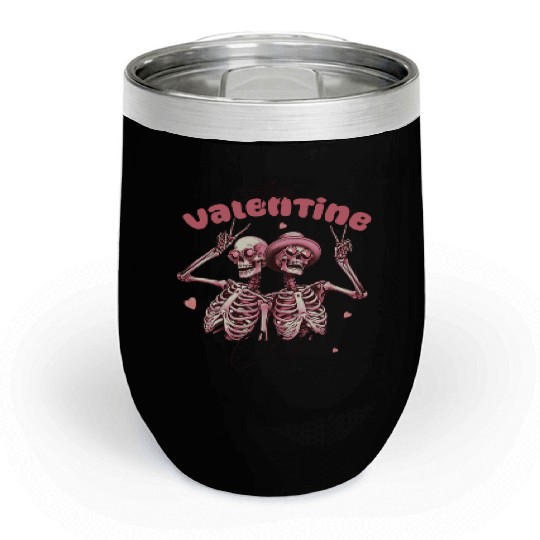 Valentines Cute, Valentine Retro Chill Wine Tumblers