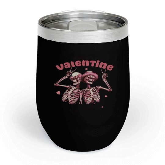 Valentines Cute, Valentine Retro Chill Wine Tumblers
